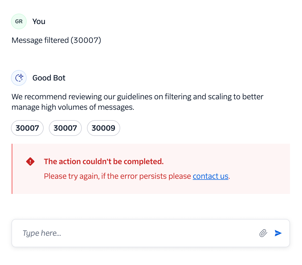 Preview of AI UI Kit Error state